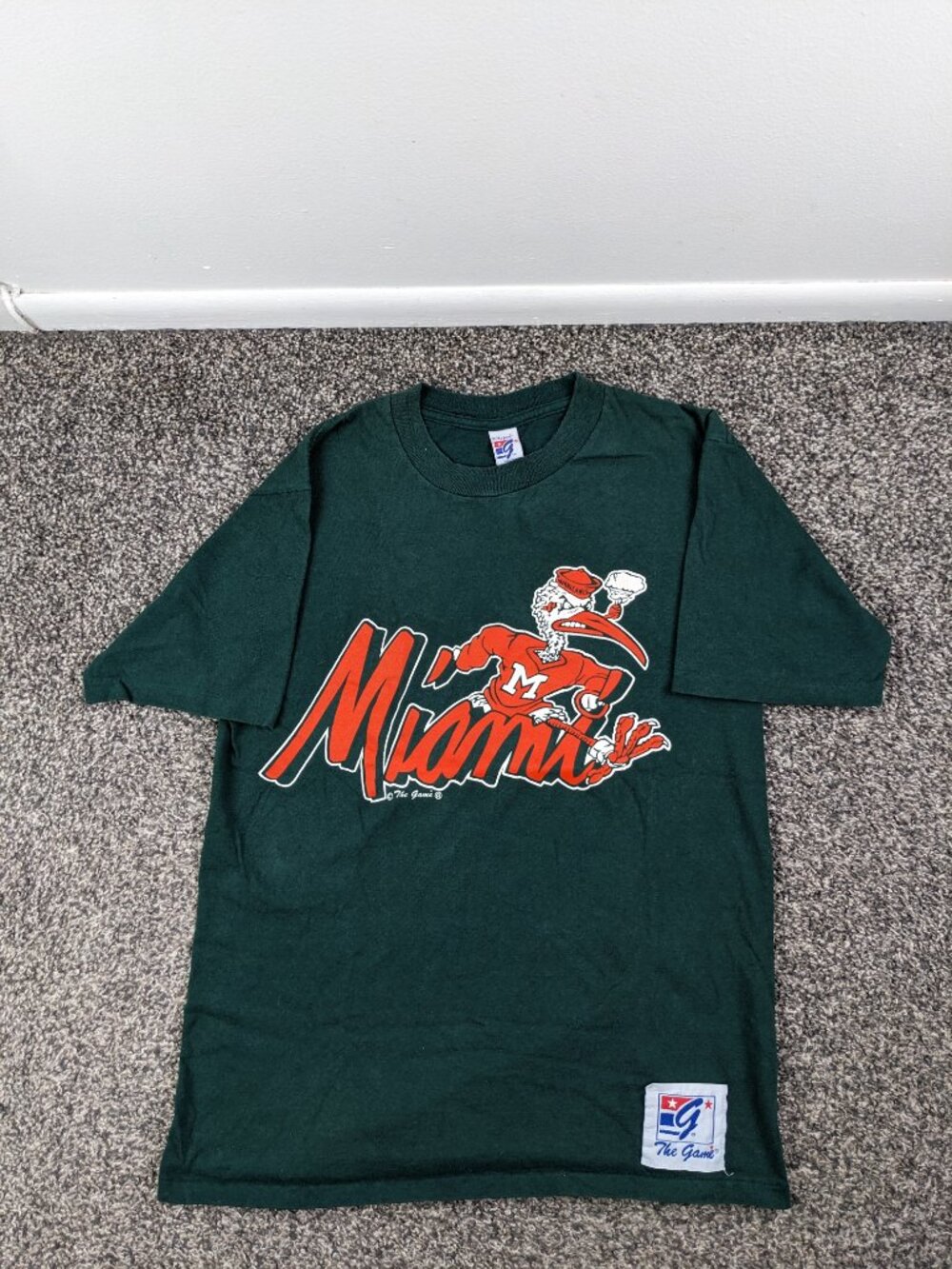 Vintage Miami Hurricanes Shirt The Game Big Logo Mens Medium USA Made - Picture 2 of 10